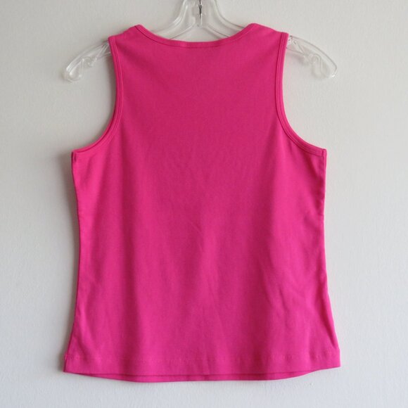 Knit Works Pink Sequins Beads Crown Sleeveless Women’s Summer Top size L - Picture 4 of 6